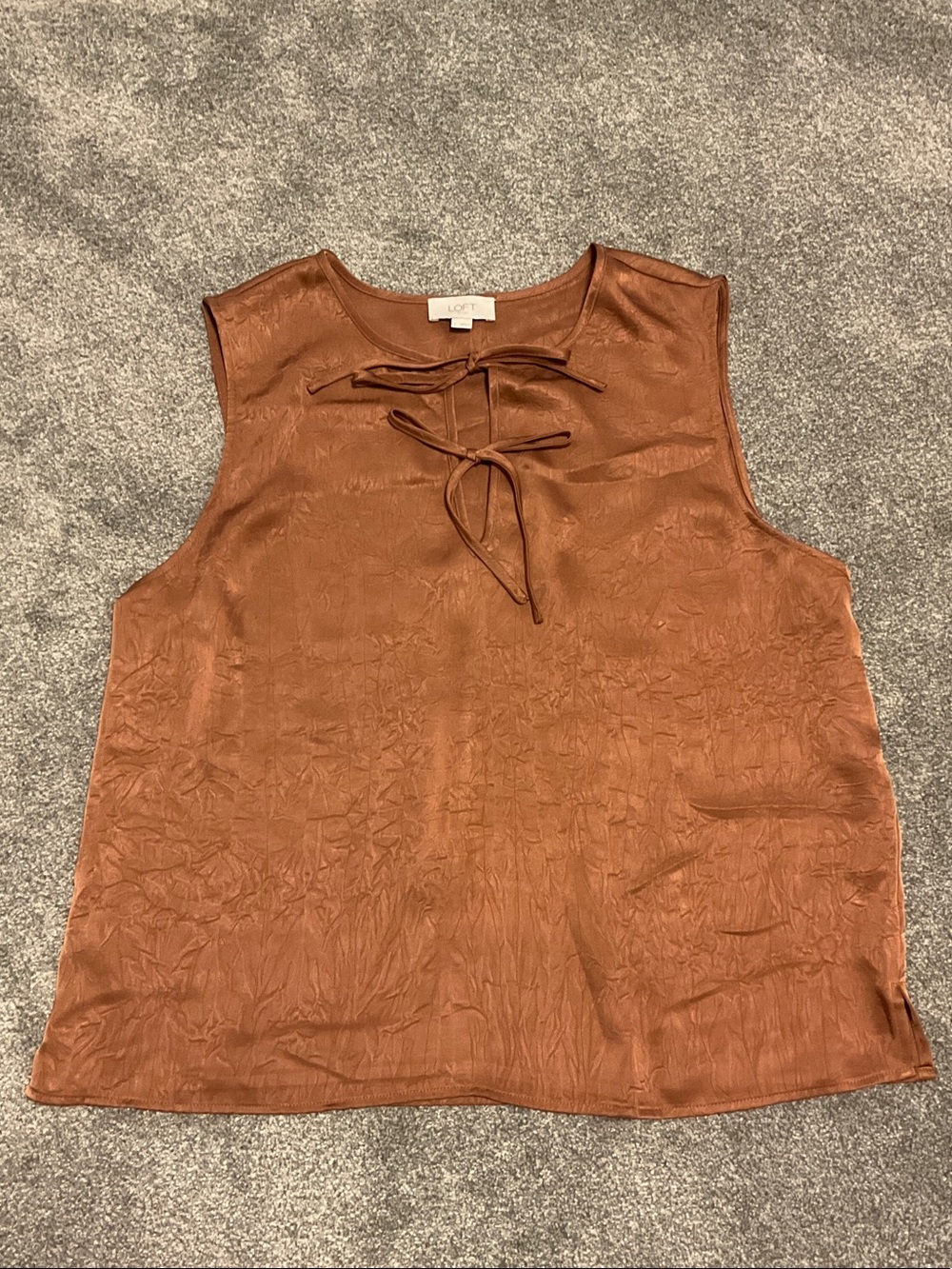 LOFT Burnt Orange Tie-Neck Sleeveless Camisole